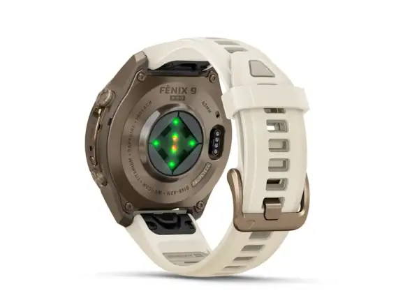 Garmin Fénix 9 Pro inReach 43 mm inteligentné hodinky Autumn Gold Titanium Cream/French Gray