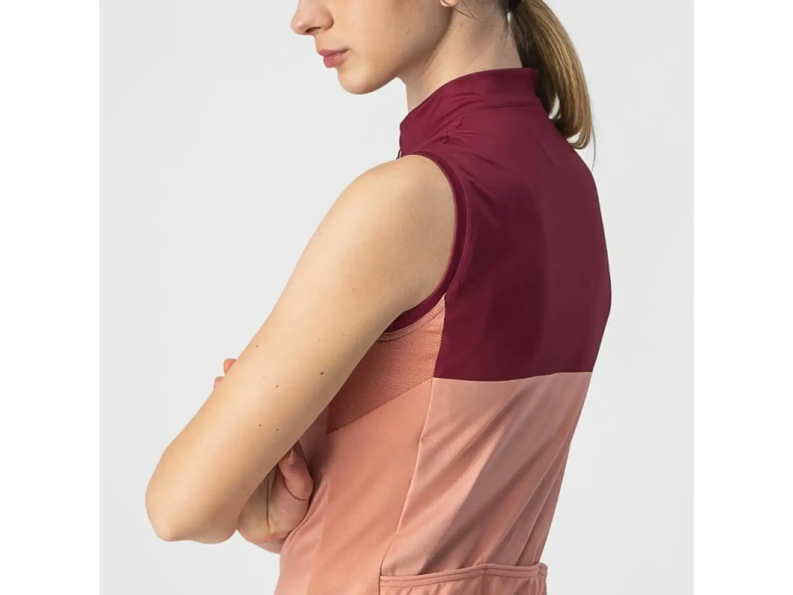 Castelli Velocissima dámsky dres bez rukávov blush/bordeaux