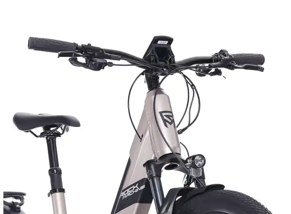 Rock Machine Crossride e450 FS nízkonavstupové celoodpružené elektrobicykel Sand Grey/Black