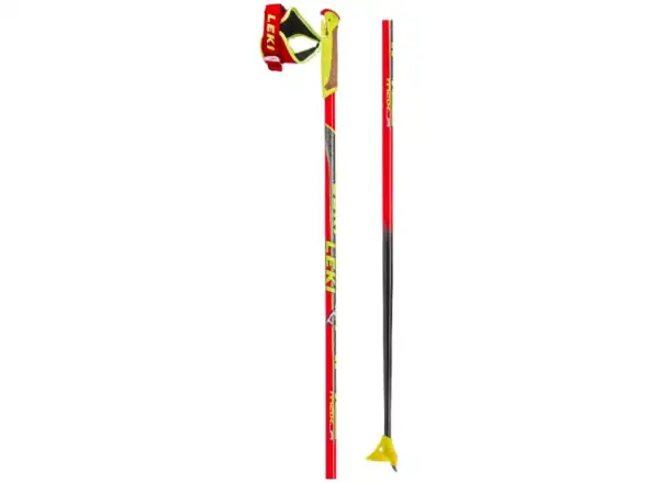 Detské karbónové bežecké palice Leki HRC Junior Neon red/Yellow/Black