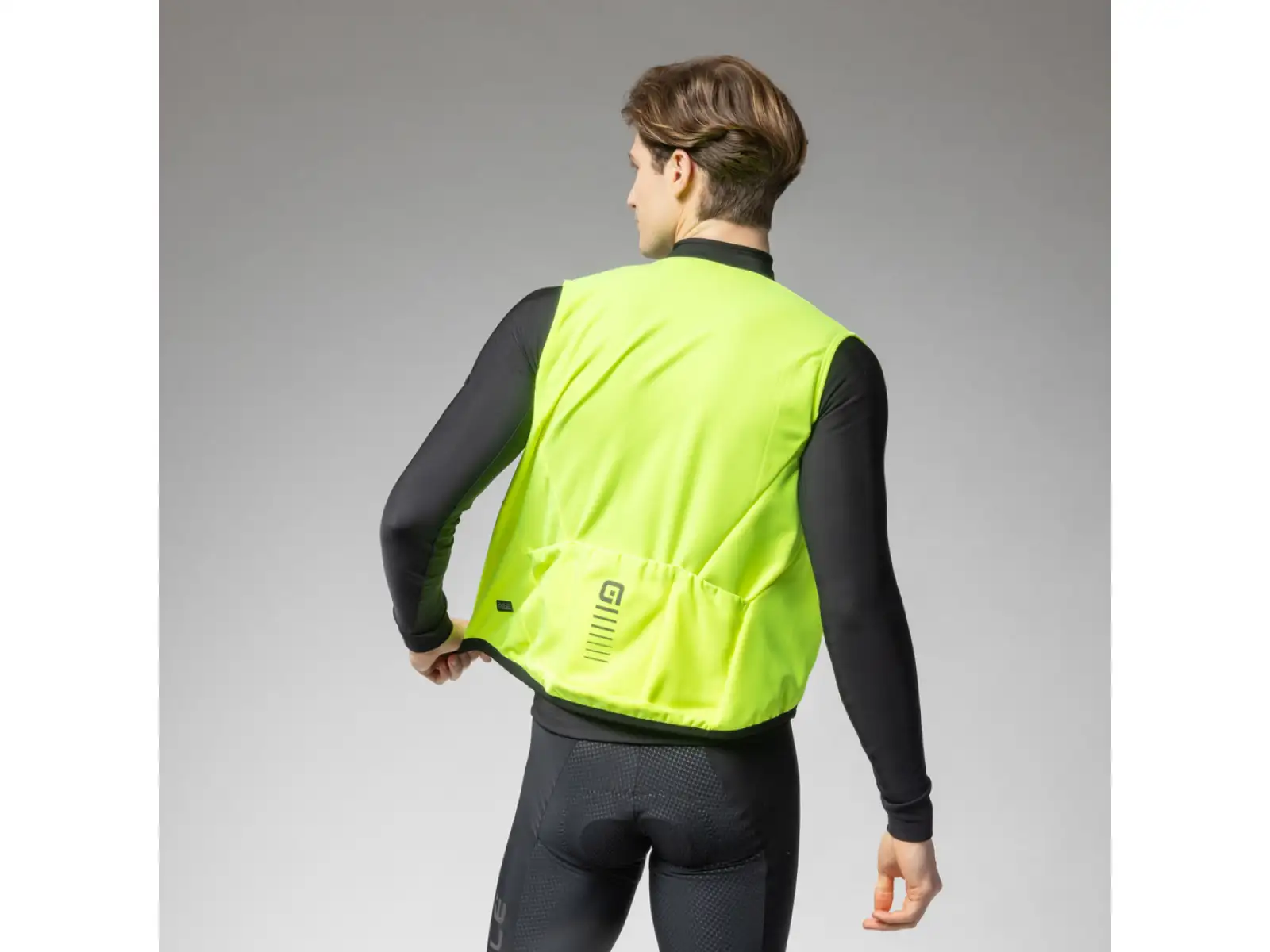 Alé PR-E Thermo 2.0 pánska cyklistická vesta Fluo Yellow