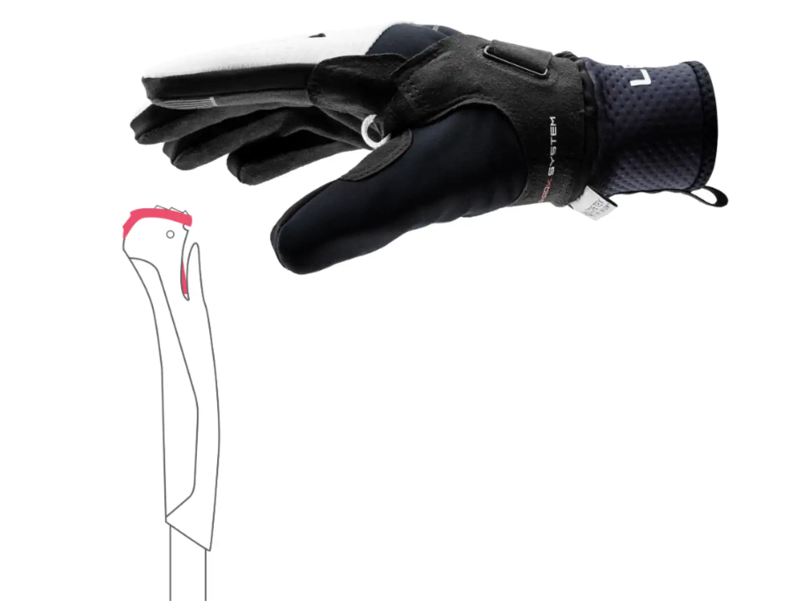 Leki PRC ThermoPlus Shark Women dámske bežecké rukavice Black-White