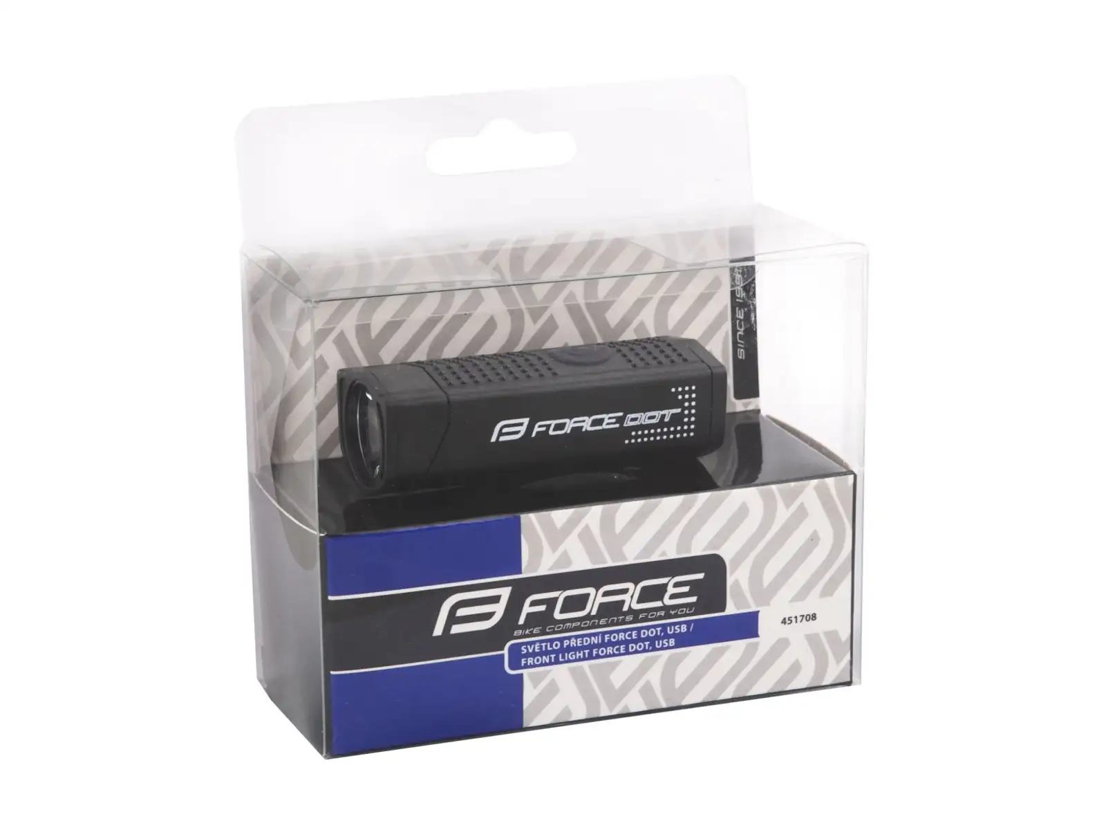 Predné svetlo Force Dot USB čierne