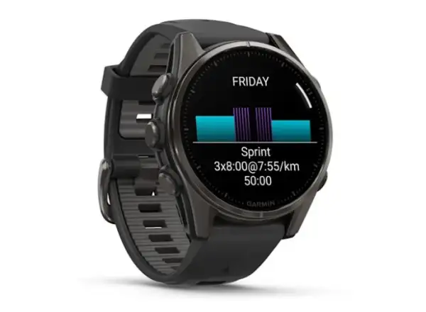 Garmin fenix 8 - 43 mm AMOLED Sapphire inteligentné hodinky Carbon titanium Black/Pebble grey