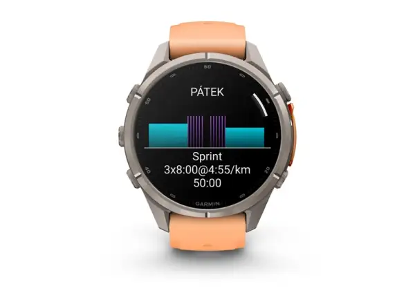 Garmin fenix 9 Pro – inReach 43 mm smart hodinky Titanium Shell pink/autumn orange silicone band