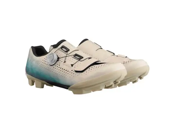 Shimano SH-RX600 gravel tretry béžová/modrá