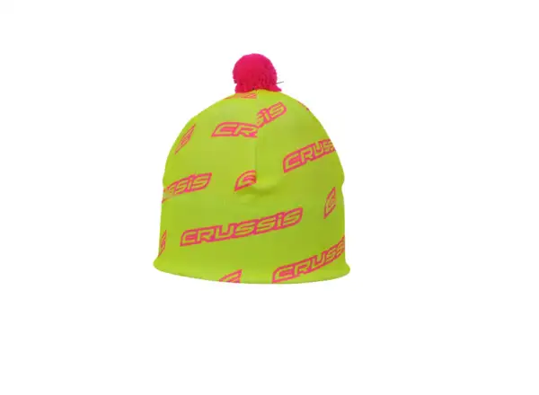 Crussis Logo čiapka s brmbolcom žltá fluo/ružová fluo veľ. Uni