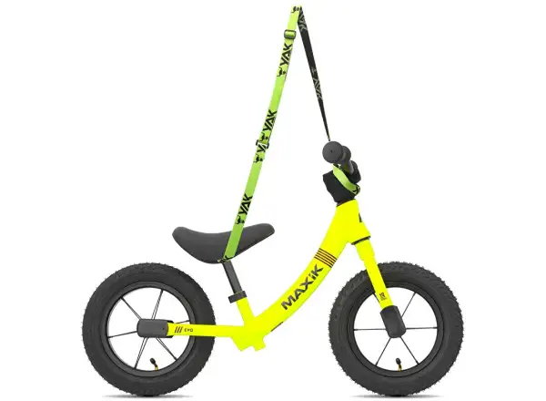 MAXÍK Evo Lite detské odrážadlo fluo žltá/fialová + popruh YAK