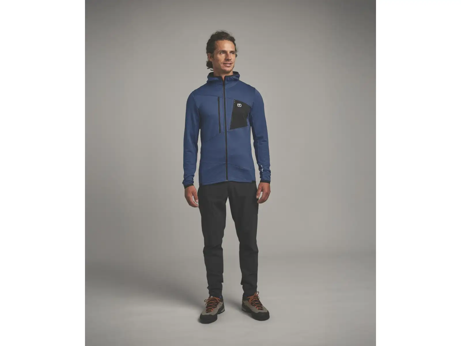 Ortovox Fleece Grid Hoody pánska mikina Black Raven