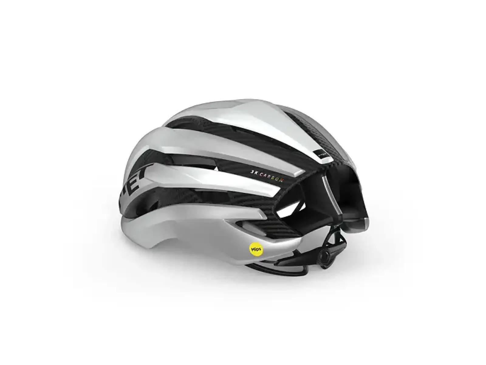MET Trenta 3K Carbon MIPS prilba biela/metalická strieborná