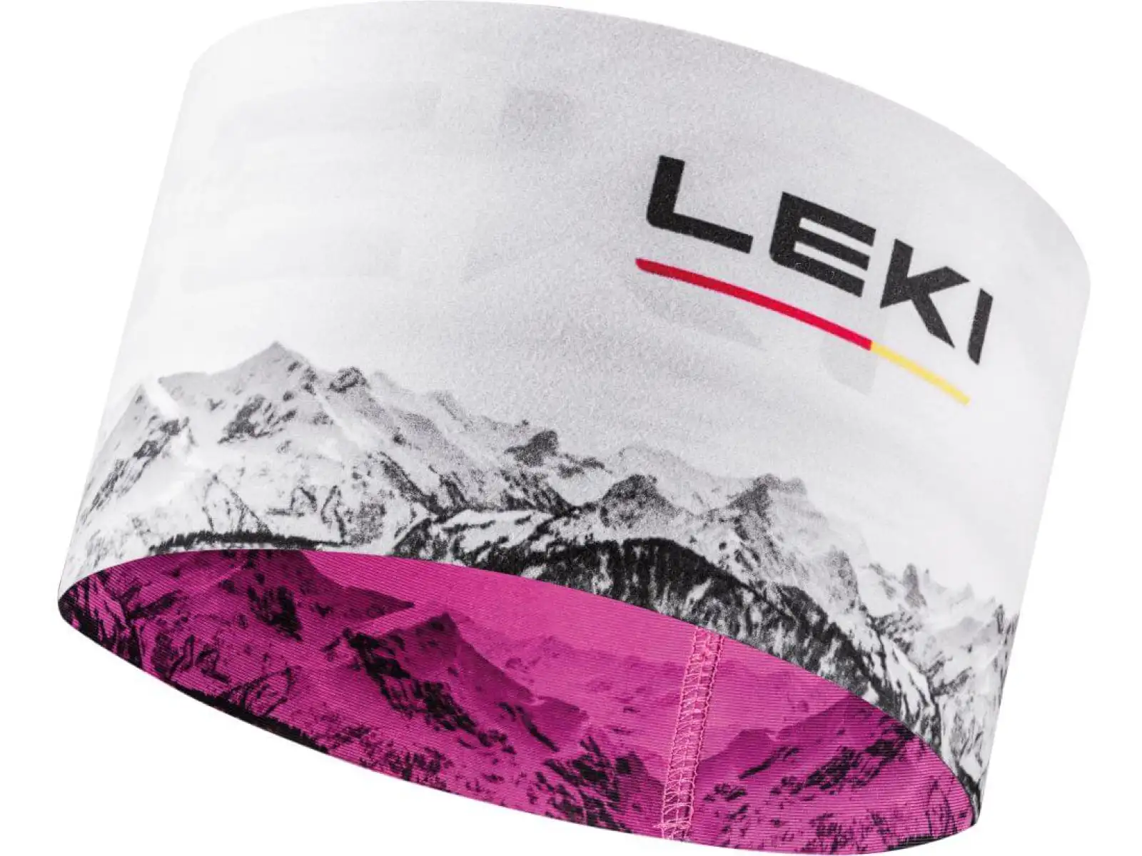 Leki XC Headband čelenka Neon pink/White