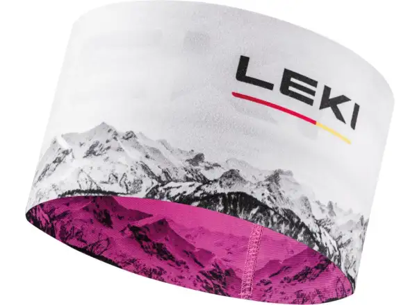 Leki XC Headband čelenka Neon pink/White