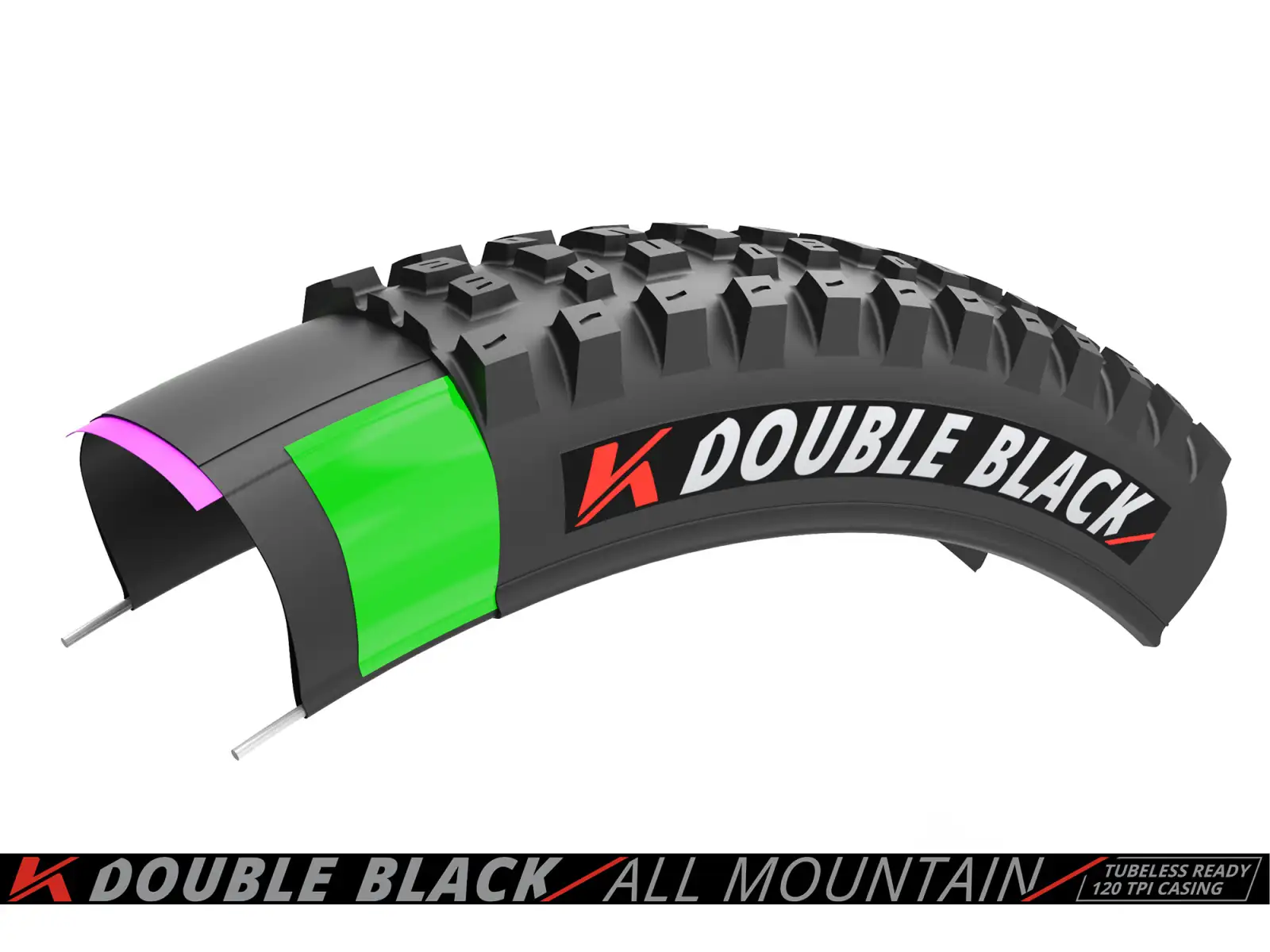 Kenda K-Series Double Black Downhill 60TPI K-1265 TR 27,5x2,40" MTB plášť kevlarový