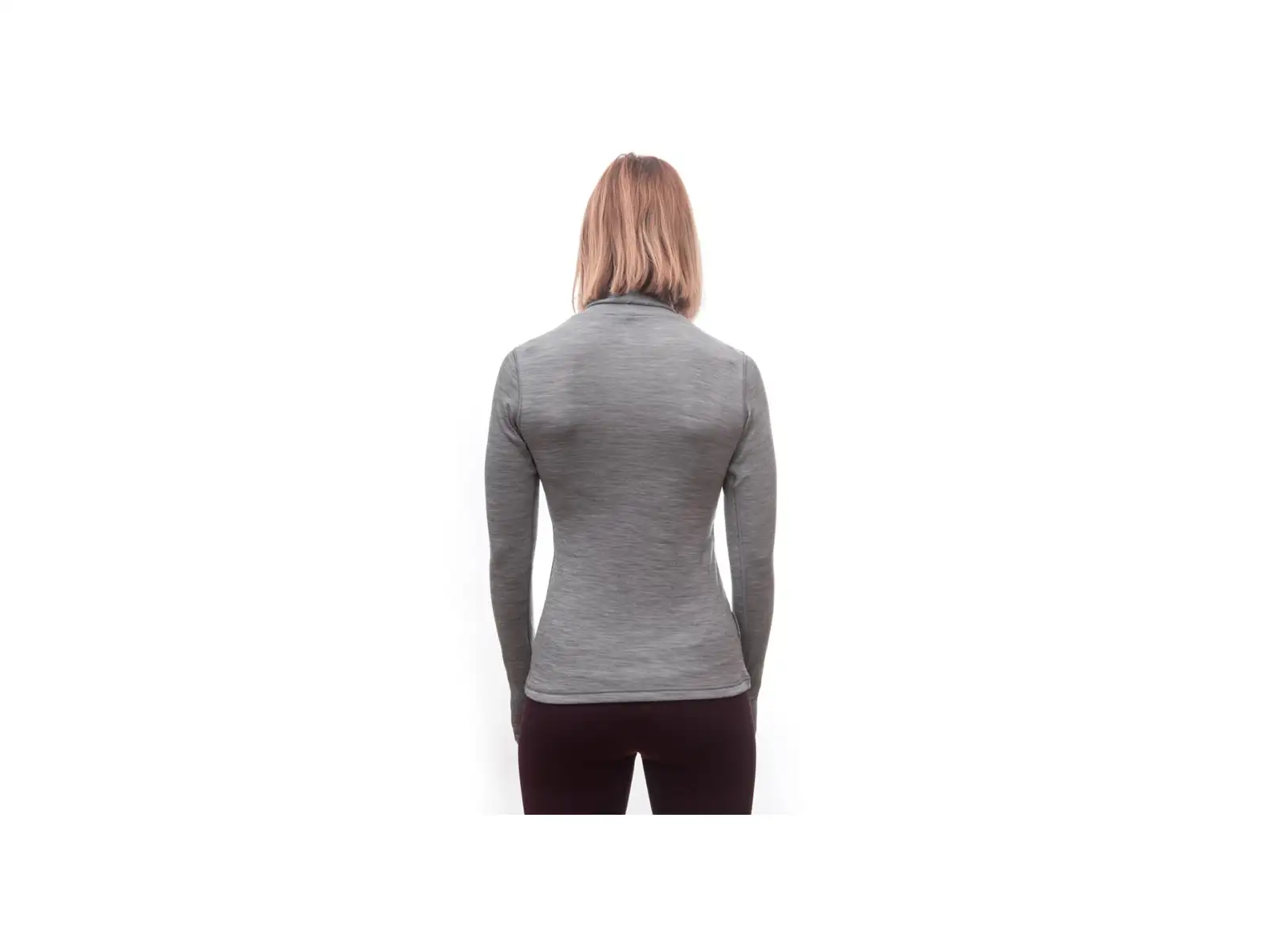 Sensor Merino Bold Roll Neck dámske tričko dlhý rukáv Cool Gray