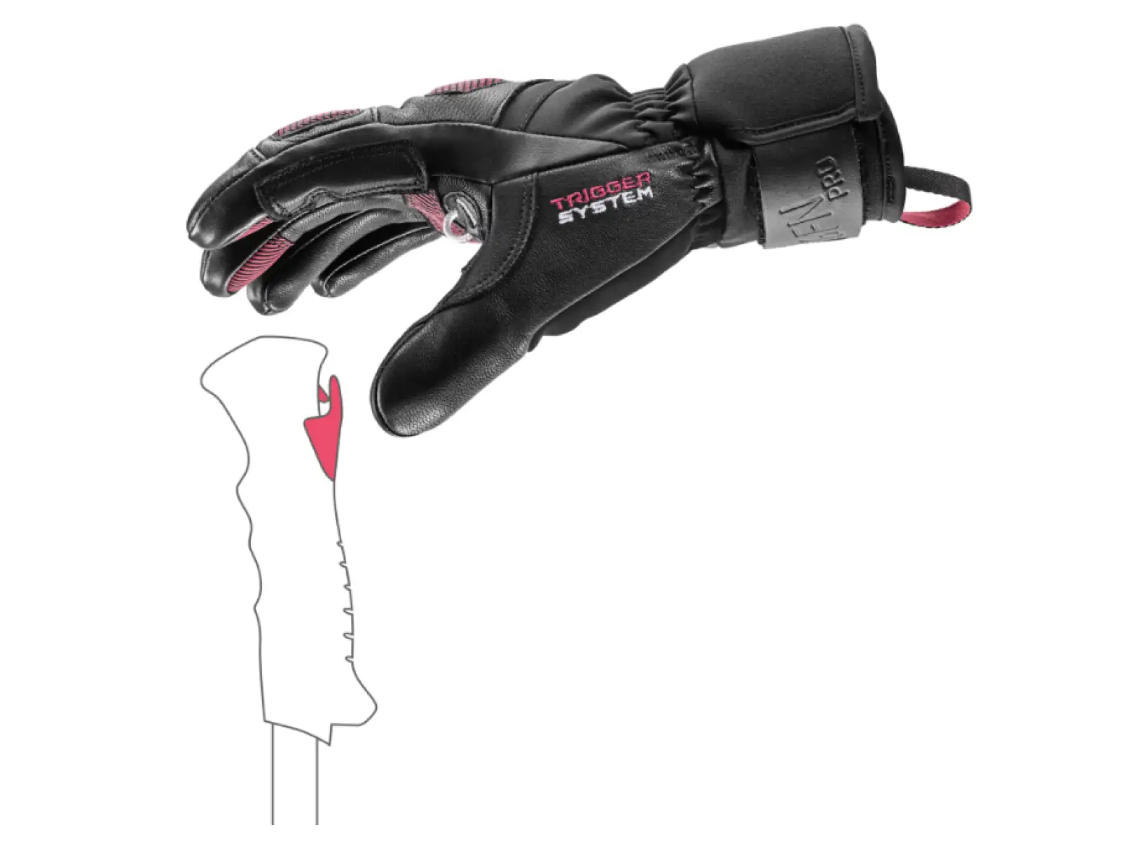 Leki Griffin Pro 3D Women dámske rukavice Black-Rose