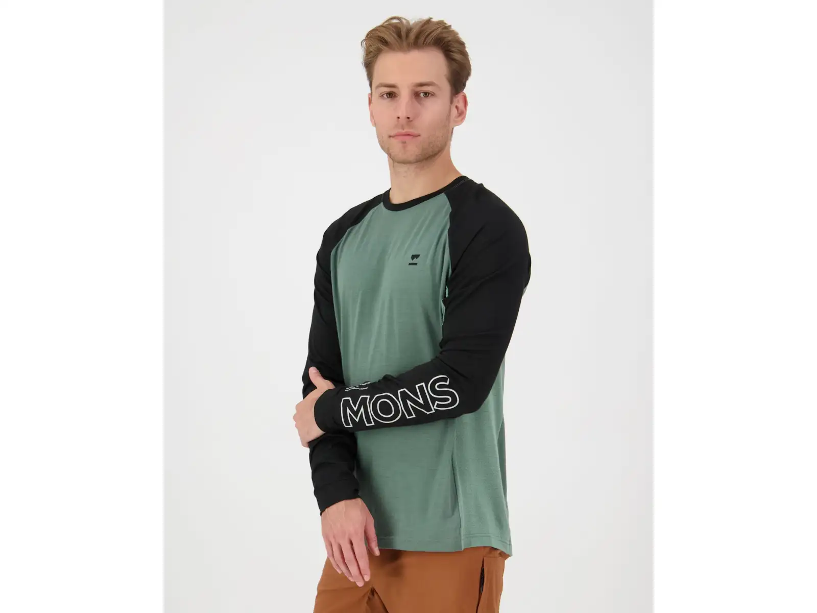 Mons Royale Tarn Merino pánske tričko dlhý rukáv Cypress / Black / Thyme