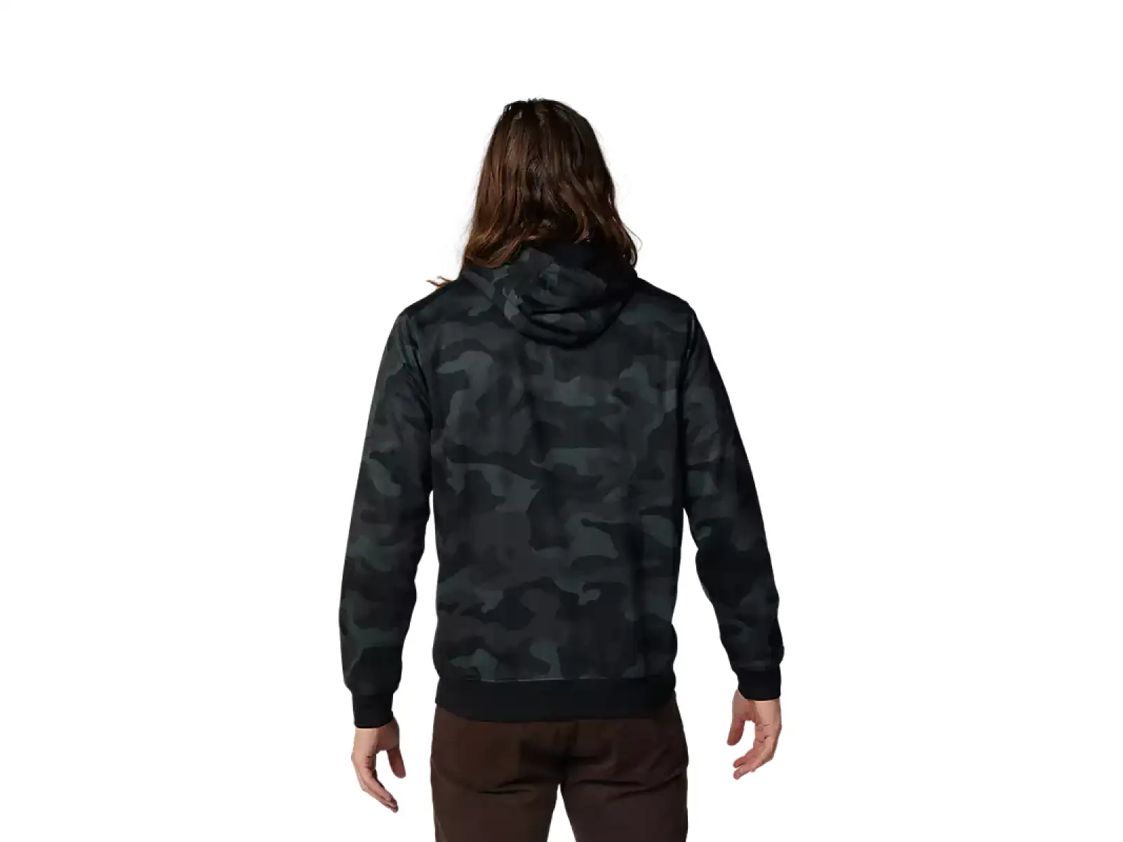 Fox Head Camo Fleece pánska mikina Čierna kamufláž