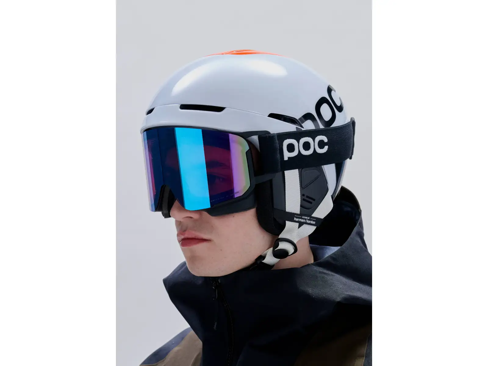 POC Obex Connect lyžiarska prilba Hydrogen White/Fluorescent Orange AVIP