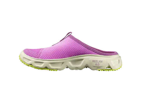 Salomon Reelax Slide 6.0 dámske papuče Iris Orchid/Asparsgud Green/Acid Lime