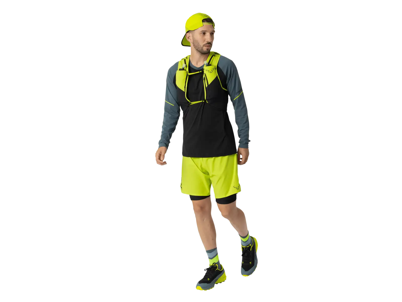 Dynafit Alpine Pro 2v1 pánske bežecké kraťasy Ultra Yellow