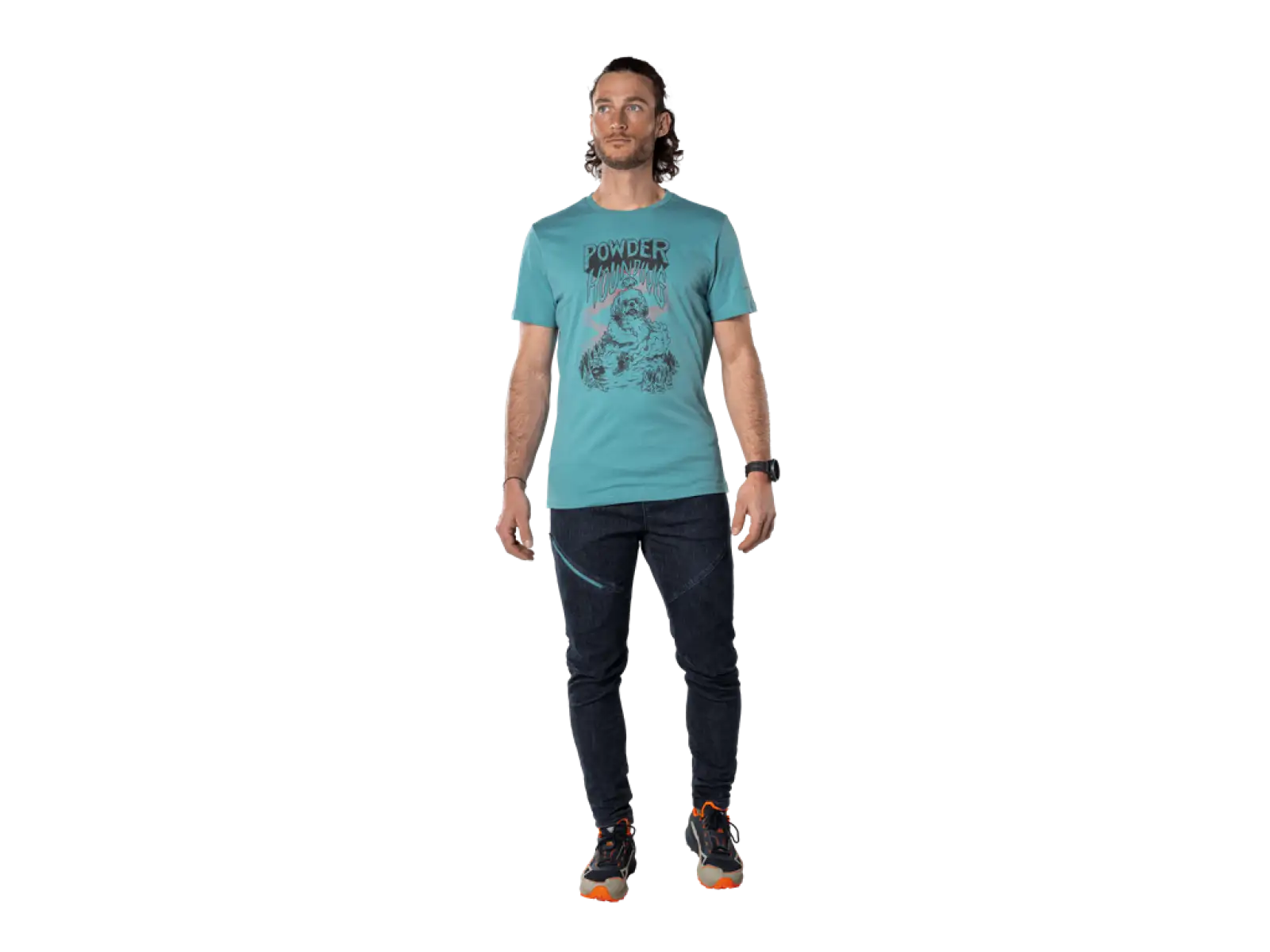 Dynafit 24/7 Artist Series Cotton pánske tričko Storm blue/Powder Hounding