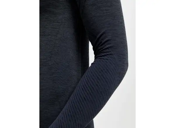 Craft Core Dry Active Comfort Zip pánske tričko dlhý rukáv čierna