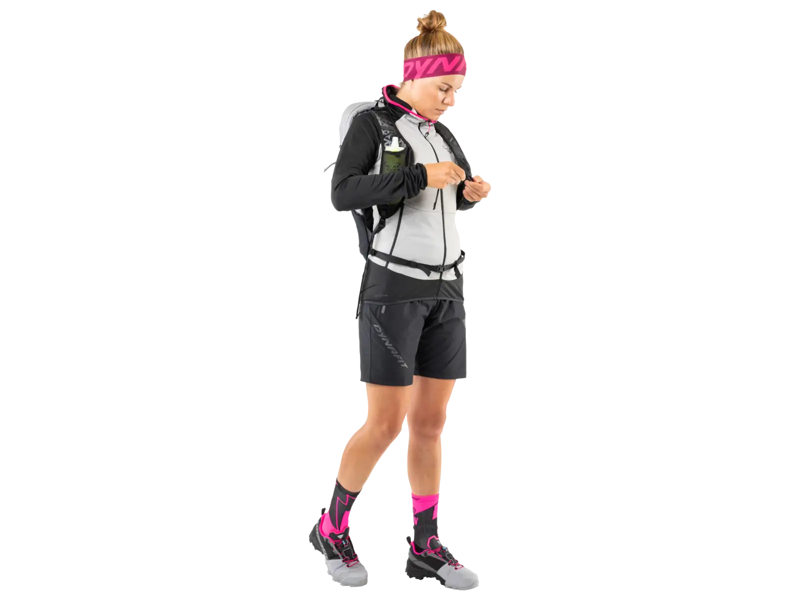 Dynafit No pain No gain športové ponožky Pink Glo/Black Out