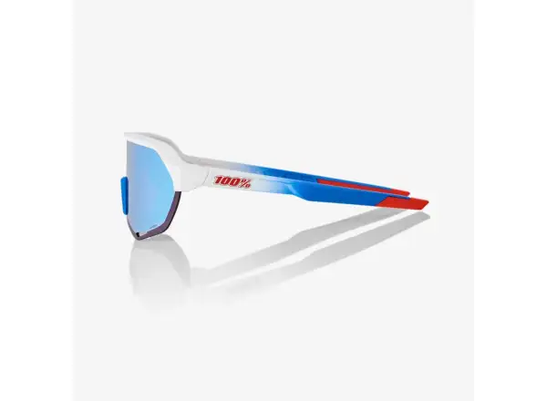 100% S2 športové slnečné okuliare TotalEnergies Matte White/Metallic Blue/Blue Multilayer