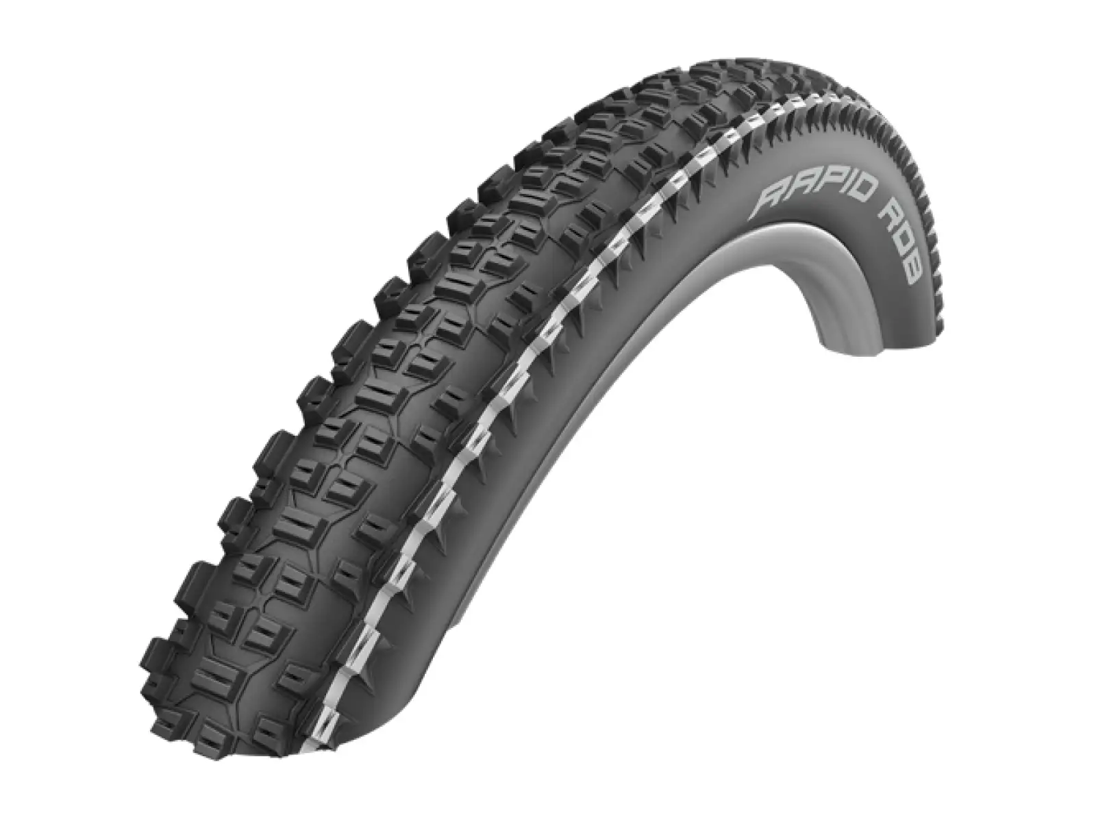 Schwalbe Rapid Rob KevlarGuard 27,5x2,25" MTB plášť drôtené biele pruhy