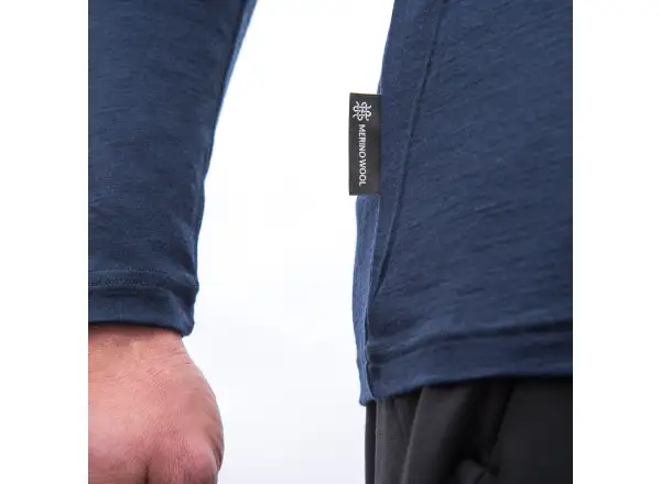 Sensor Merino Active Outside pánske tričko dlhý rukáv Deep Blue