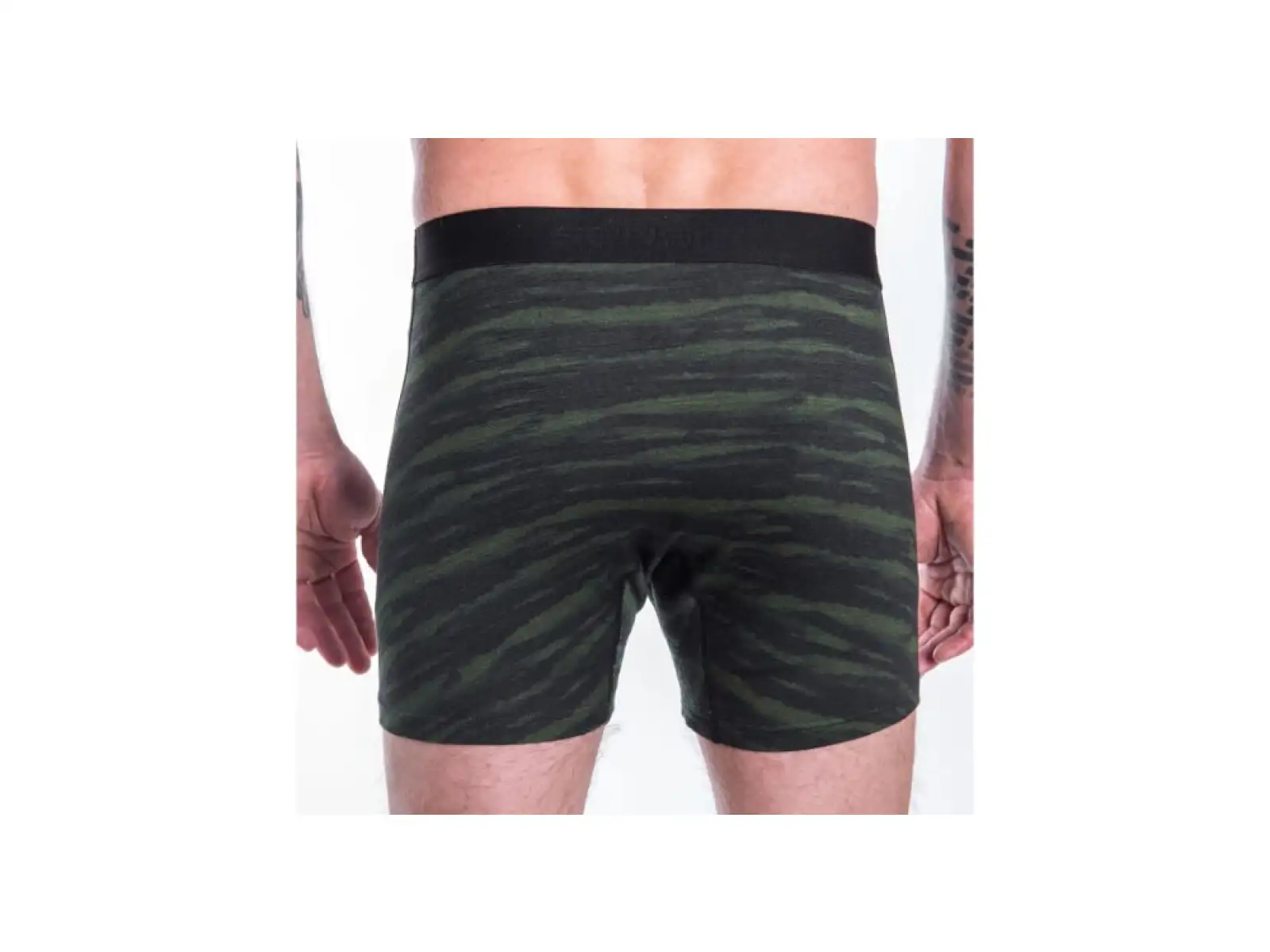 Sensor Merino Impress pánske trenírky čierna/Batik