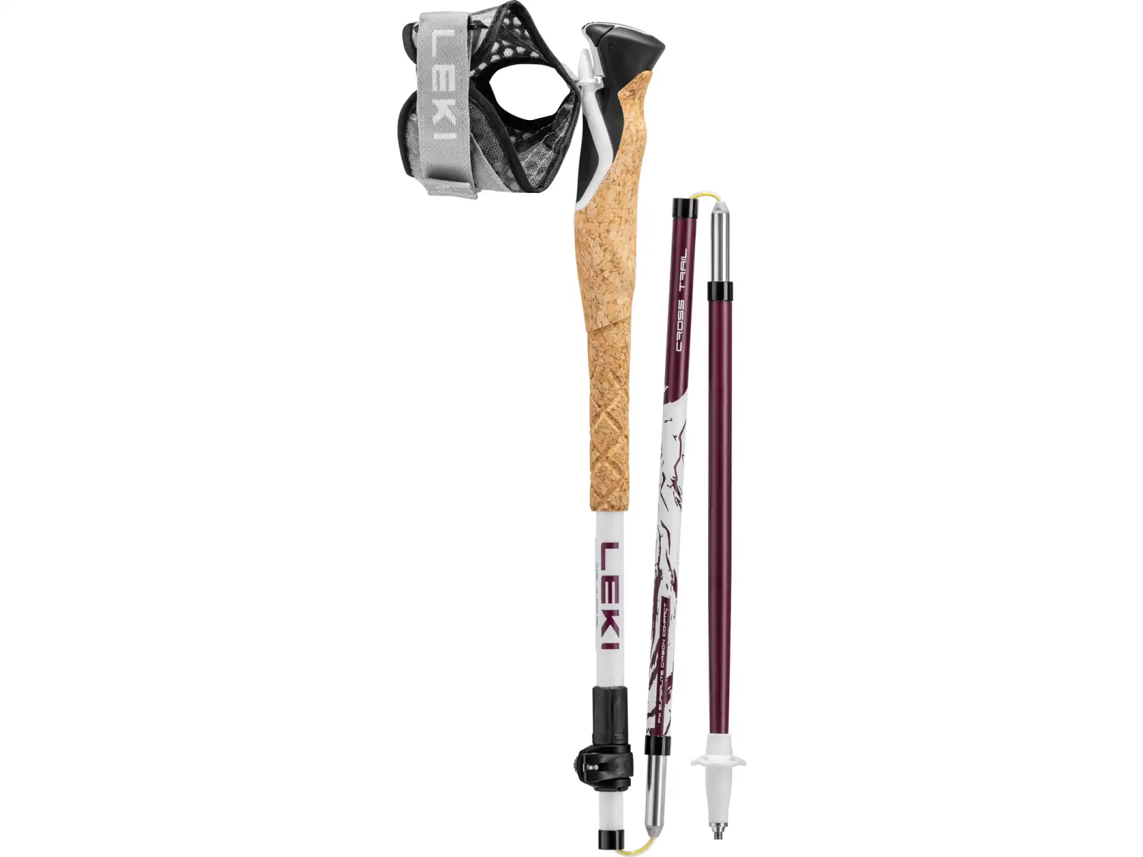Leki Cross Superlite trekingové palice White/Ferra/Black vel. 100-120 cm