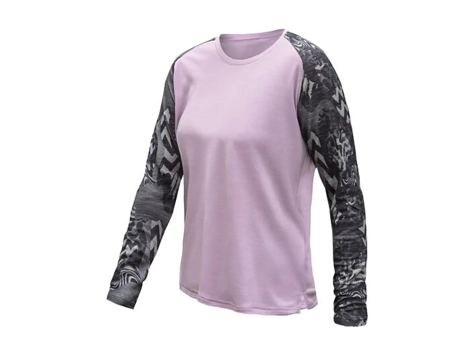 Sensor Merino Blend Impress dámske tričko dlhý rukáv Mystic Violet/Zebra