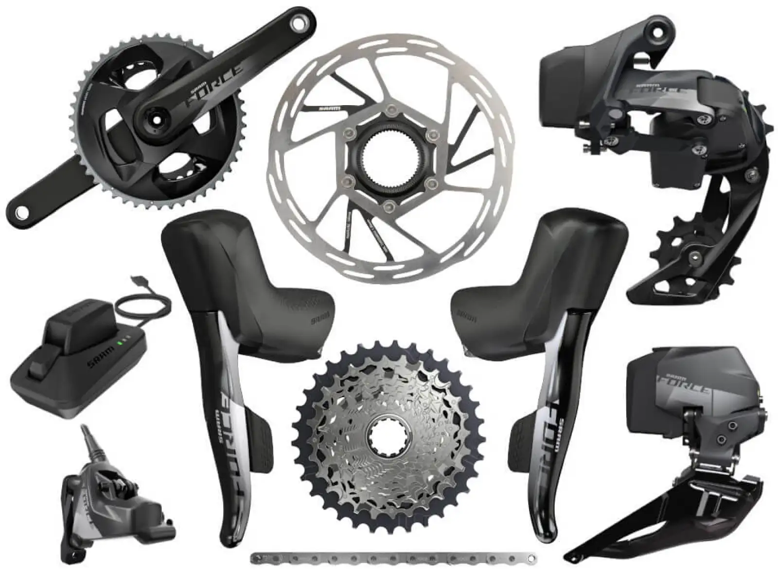 Sram Force eTap AXS Disc 2x12sp. cestná sada kľuky DUB Wide 175 mm 43/30, kazeta 10-36z.