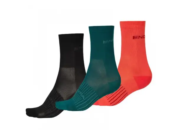 Dámske ponožky Endura Coolmax Race (3 páry v balení) Black, veľkosť 3,5 mm. Uni