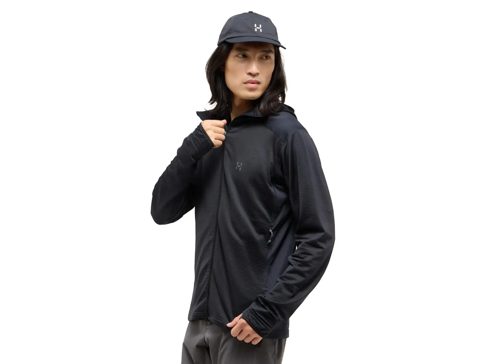 Haglöfs L.I.M Mid Multi Hood pánska mikina True Black