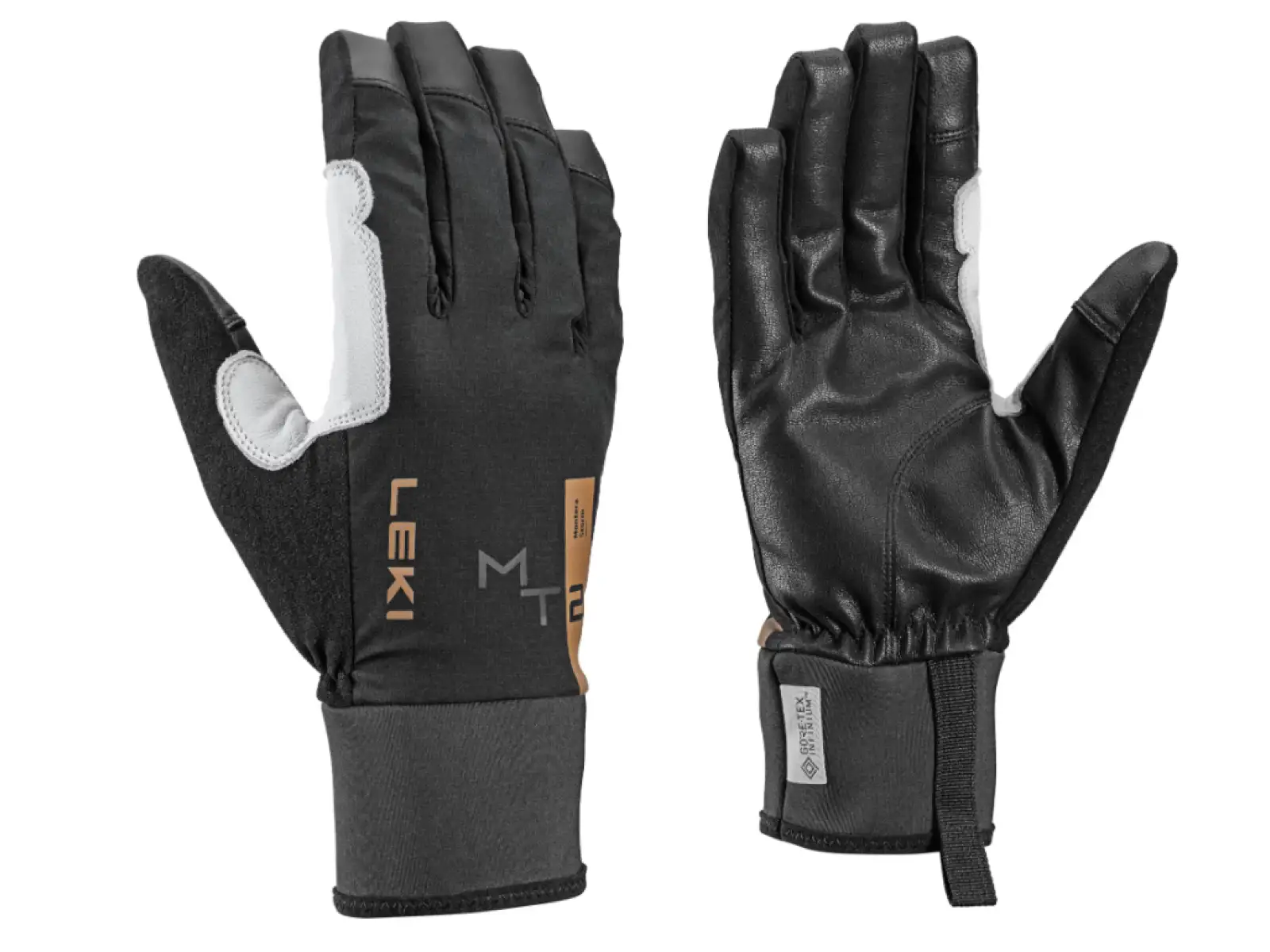 Leki Montera Storm alpinistické rukavice Black/White/Brown