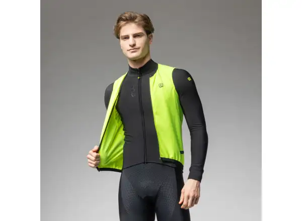 Alé PR-E Thermo 2.0 pánska cyklistická vesta Fluo Yellow