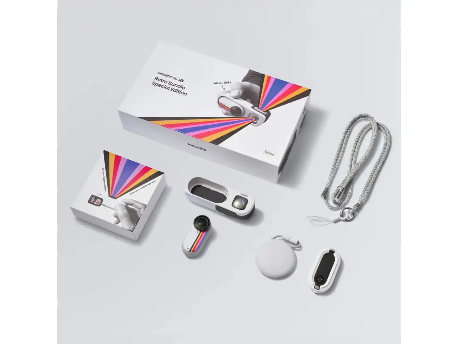 Insta360 GO 3S kamera Retro bundle 64 GB špeciálna edícia biela