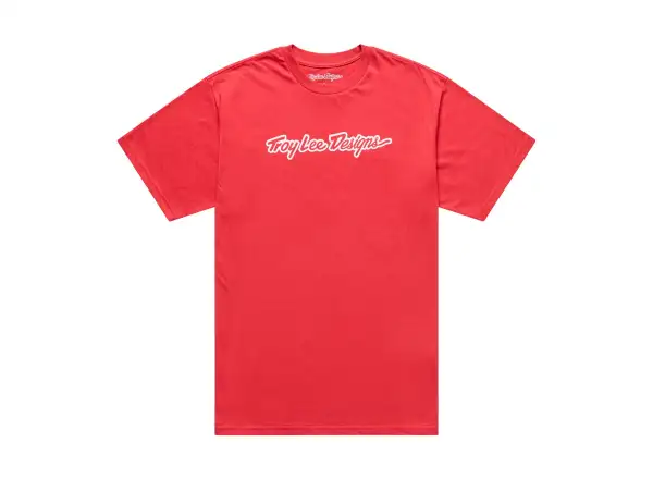 Troy Lee Designs Signature pánske tričko krátky rukáv Scarlet glo