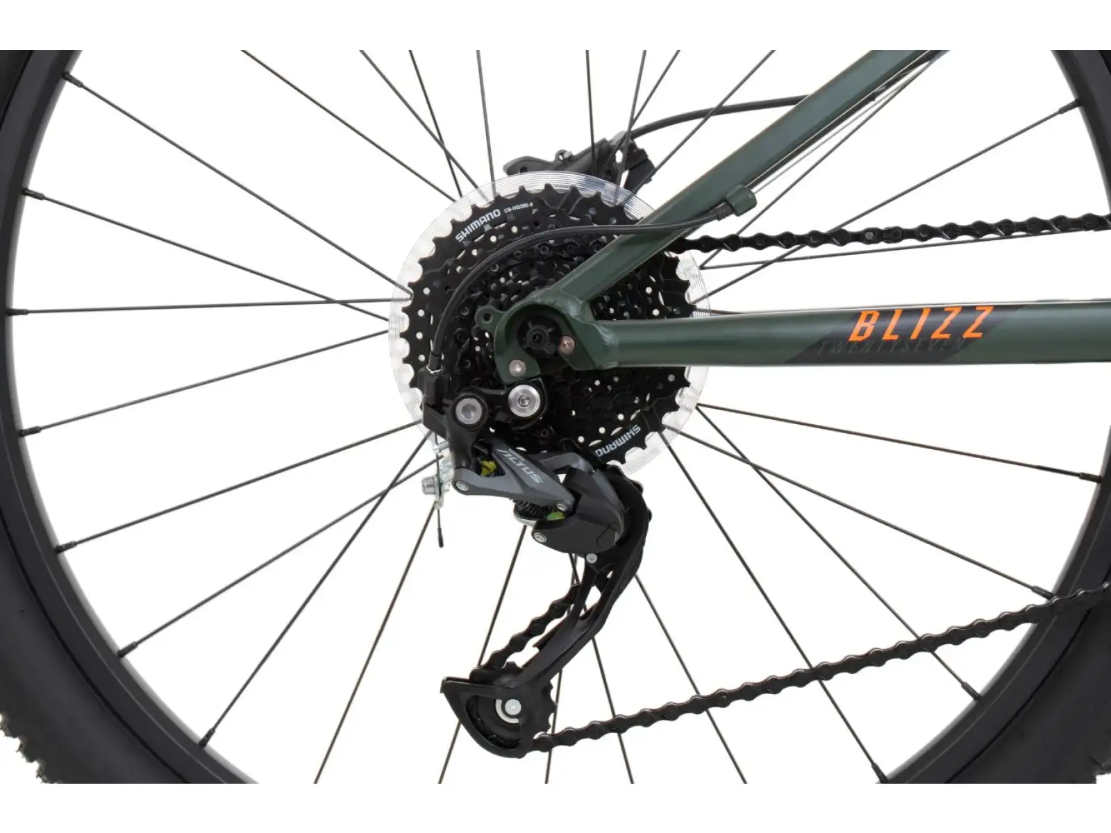 Rock Machine Blizz 27 Mat Khaki/Neon Orange/Black detský bicykel