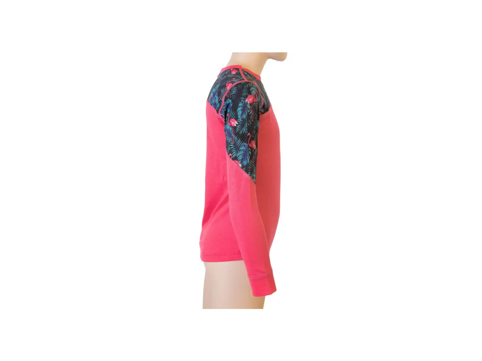 Sensor Merino Impress Set detské tričko dlhý rukáv + nohavice Magenta/Floral