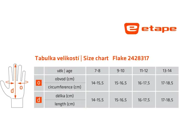 Etape Flake detské rukavice čierna/Reflex
