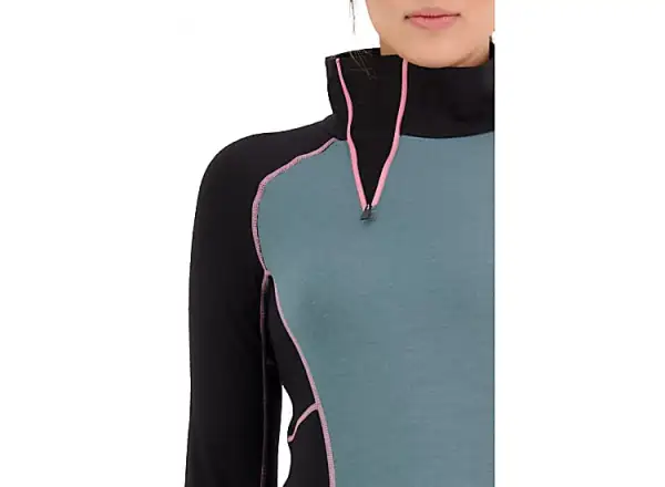 Mons Royale Olympus Half Zip WMNS dámske tričko s dlhým rukávom burnt sage/black