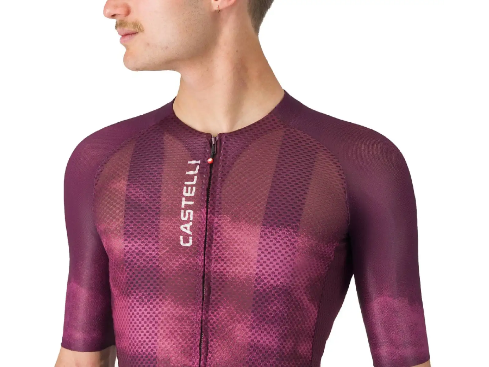 Castelli Climber's A/C pánsky dres krátky rukáv Deep Bordeaux/White