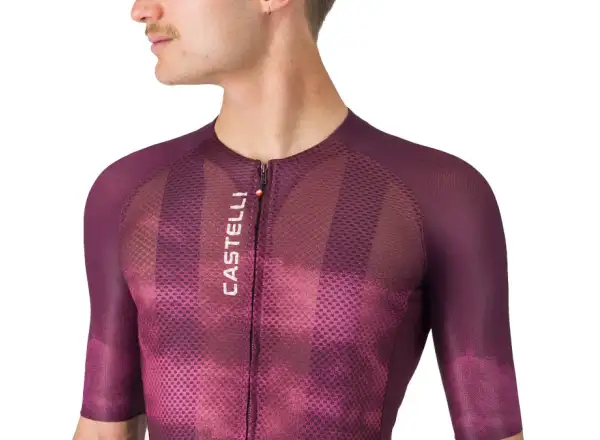 Castelli Climber's A/C pánsky dres krátky rukáv Deep Bordeaux/White