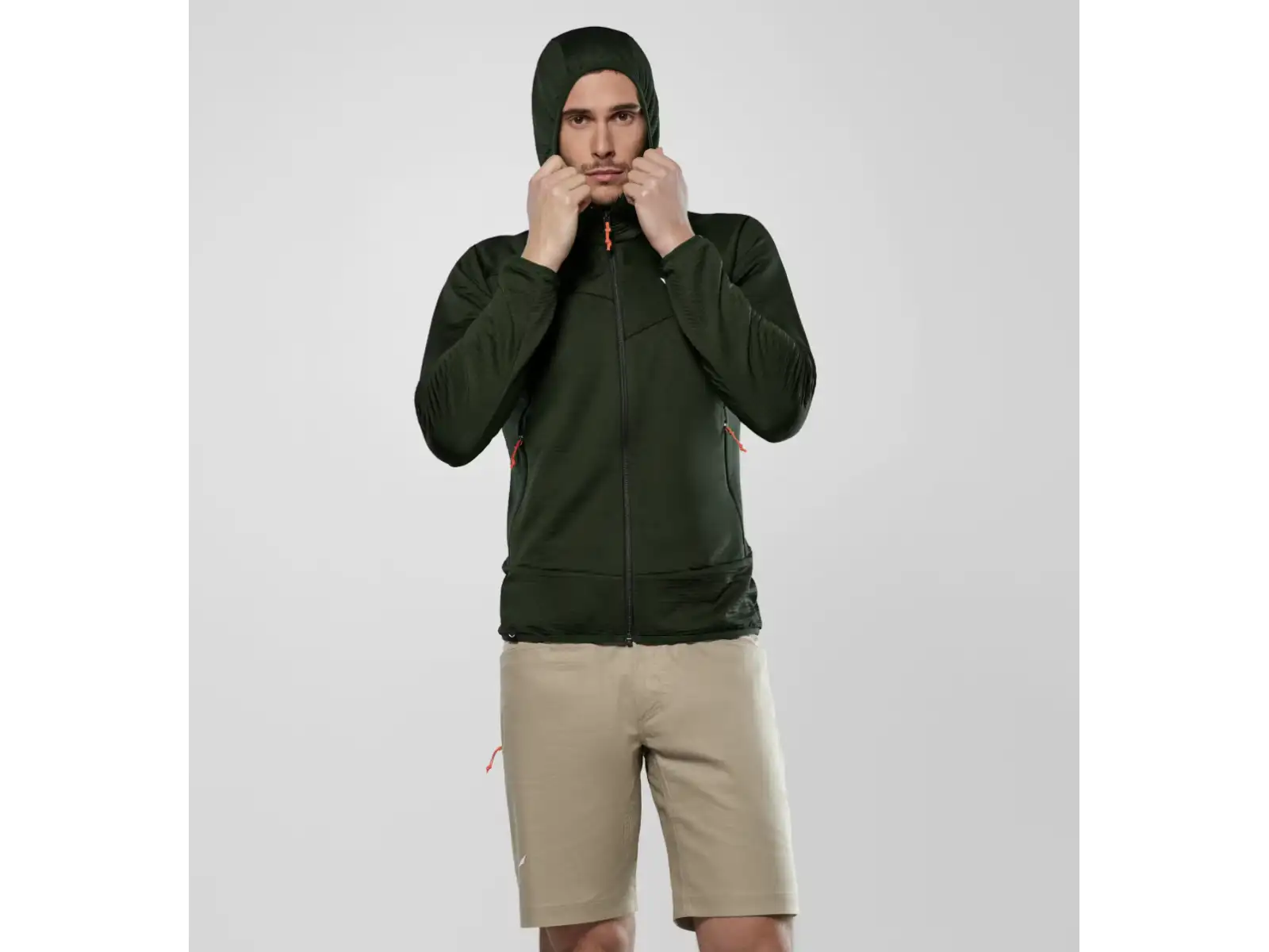 Salewa Puez Altavia Polarlite Hooded pánska mikina Dark Olive