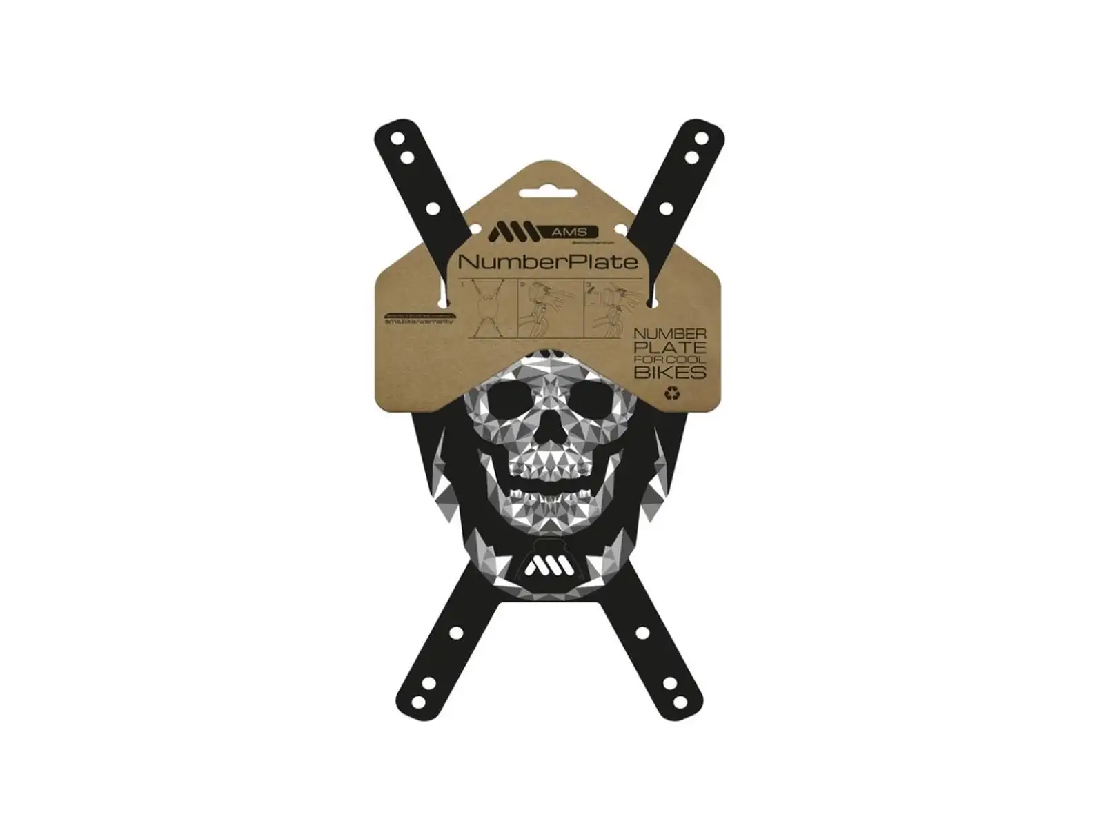 All Mountain Style Number Plate tabuľka na štartové čísla Skull/Black