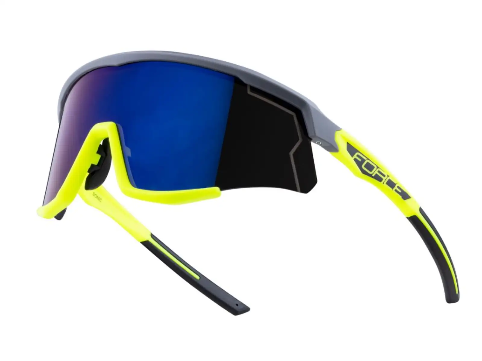 Force Sonic cyklistické okuliare šedé/fluo, modrofialové zrkadlové sklá