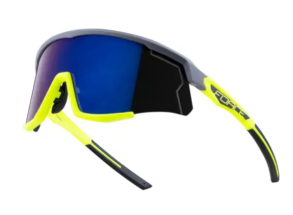 Force Sonic cyklistické okuliare šedé/fluo, modrofialové zrkadlové sklá